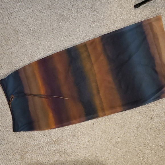 zara women's Long skirt brown/black /bronze ombre small - Picture 3 of 8